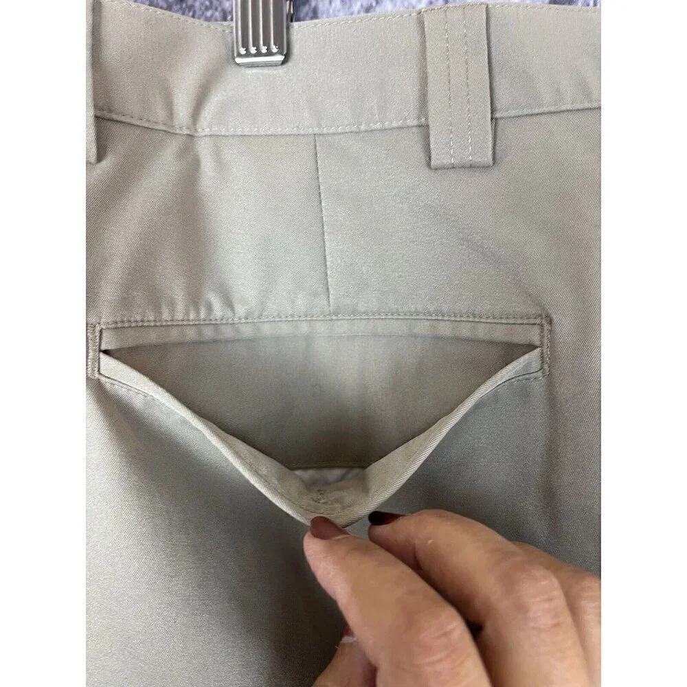 Adidas Pants Mens 34 X 32 Climalite Golf Tan Flat Front‎ Lightweight Preppy Club